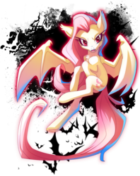 Size: 792x1000 | Tagged: safe, artist:sambragg, fluttershy, g4, female, flutterbat, partial background, solo