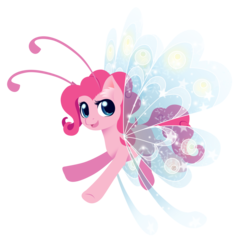 Size: 1024x1019 | Tagged: safe, artist:fuyusfox, pinkie pie, breezie, g4, breezie pie, breeziefied, colored wings, female, gradient wings, solo, sparkly wings, species swap, wings