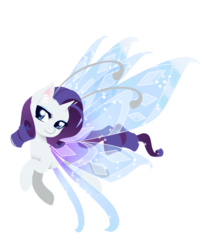 Size: 1024x1242 | Tagged: safe, artist:fuyusfox, rarity, breezie, g4, breeziefied, colored wings, female, gradient wings, rarbreez, solo, sparkly wings, species swap, wings