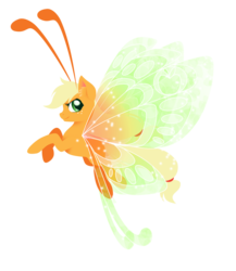 Size: 1024x1180 | Tagged: safe, artist:fuyusfox, applejack, breezie, g4, applebreezie, breeziefied, colored wings, female, flying, gradient wings, simple background, solo, sparkly wings, species swap, transparent background, wings