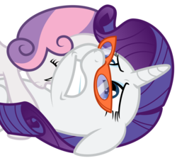 Size: 1024x941 | Tagged: safe, edit, screencap, rarity, sweetie belle, g4, hape, out of context