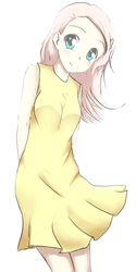 Size: 500x1000 | Tagged: safe, artist:239asd, fluttershy, human, g4, anime, breasts, cute, female, humanized, solo