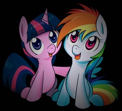 Size: 640x580 | Tagged: safe, artist:strawberryponyartist, rainbow dash, twilight sparkle, g4, duo, filly