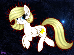 Size: 6678x5008 | Tagged: safe, artist:axioma_dice, oc, oc only, pony, absurd resolution, blonde, solo, space, white