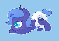 Size: 1280x902 | Tagged: safe, artist:cuddlehooves, princess luna, pony, g4, baby, baby pony, cuddlehooves is trying to murder us, cute, diaper, filly, lunabetes, poofy diaper, sneaking, sneaky, solo, woona