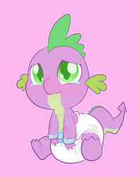 Size: 1280x1622 | Tagged: safe, artist:cuddlehooves, spike, g4, baby, cuddlehooves is trying to murder us, cuffs, cute, diaper, male, poofy diaper, solo, spikabetes