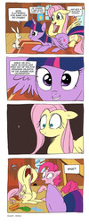 Size: 768x1920 | Tagged: safe, artist:owlbookfort, artist:remsica, angel bunny, fluttershy, pinkie pie, twilight sparkle, alicorn, pony, g4, april fools, comic, crying, female, implied death, mare, out of character, thousand yard stare, twibitch sparkle, twilight sparkle (alicorn)