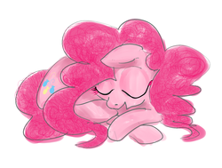 Size: 1891x1429 | Tagged: safe, artist:ja0822ck, pinkie pie, earth pony, pony, g4, eyes closed, female, lying down, solo