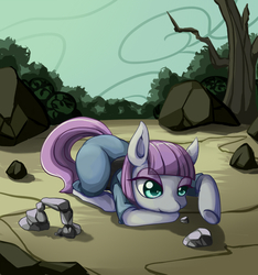 Size: 1000x1067 | Tagged: safe, artist:grasspainter, boulder (g4), maud pie, g4, maud pie (episode), cute, female, rock, solo