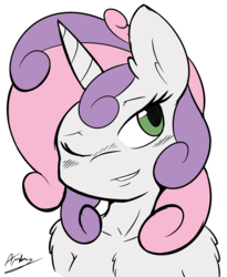 Size: 2536x3096 | Tagged: safe, artist:ambris, edit, sweetie belle, anthro, g4, colored, female, fluffy, high res, solo