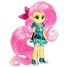 Size: 135x135 | Tagged: safe, artist:sakuyamon, fluttershy, human, g4, female, humanized, pixel art, simple background, solo, sprite, tailed humanization, transparent background