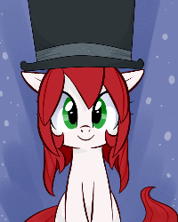 Size: 400x500 | Tagged: safe, artist:jessy, oc, oc only, oc:palette swap, earth pony, pony, tumblr:ask palette swap, :<, animated, cute, floppy ears, frown, hat, looking at you, smiling, solo, top hat