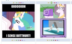 Size: 640x391 | Tagged: safe, princess celestia, derpibooru, princess molestia, g4, exploitable meme, juxtaposition, juxtaposition win, meme, meta