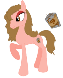 Size: 663x824 | Tagged: safe, artist:mlploverandsoniclover, oc, oc only, oc:cola bubble, earth pony, pony, earth pony oc, female, raised hoof, simple background, soda, solo, tail, white background
