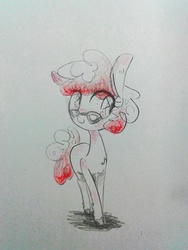 Size: 640x853 | Tagged: safe, artist:danadyu, twist, earth pony, pony, ask twist, g4, female, glasses, solo, traditional art