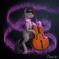 Size: 4000x4000 | Tagged: safe, artist:zippysqrl, octavia melody, earth pony, pony, g4, bipedal, cello, female, musical instrument, solo