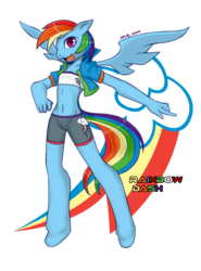 Size: 664x896 | Tagged: safe, artist:ganzerul, rainbow dash, anthro, g4, female, solo