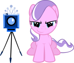 Size: 956x823 | Tagged: safe, artist:magerblutooth, diamond tiara, earth pony, pony, g4, camera, female, filly, foal, simple background, solo, transparent background, vector