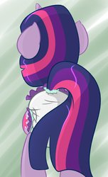 Size: 776x1280 | Tagged: safe, artist:skitter, twilight sparkle, g4, diaper, female, flank, non-baby in diaper, poofy diaper, rear, solo