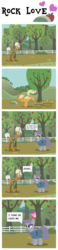 Size: 700x3000 | Tagged: safe, artist:notlikelyanartist, applejack, maud pie, pinkie pie, trenderhoof, earth pony, pony, unicorn, g4, simple ways, bucking, comic, dialogue, female, happy, heart, male, mare, shipping, smiling, stallion, straight, text, twitter