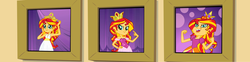 Size: 3120x768 | Tagged: safe, screencap, sunset shimmer, equestria girls, g4, exploitable meme, fall formal outfits, female, meme, prom queen meme, solo