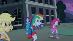 Size: 1366x768 | Tagged: safe, screencap, applejack, pinkie pie, rainbow dash, rarity, equestria girls, g4, boots, fall formal outfits, female, high heel boots