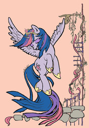 Size: 600x859 | Tagged: safe, artist:ccpendantry, artist:mcstalins, twilight sparkle, alicorn, pony, g4, alone, colored, female, immortality blues, mare, sad, solo, twilight sparkle (alicorn)