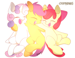 Size: 1500x1176 | Tagged: safe, artist:sion, apple bloom, scootaloo, sweetie belle, g4, cutie mark crusaders