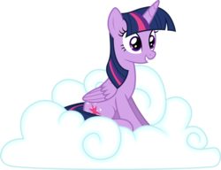 Size: 7814x6000 | Tagged: safe, artist:stillfire, twilight sparkle, alicorn, pony, g4, testing testing 1-2-3, absurd resolution, cloud, female, folded wings, mare, simple background, sitting, smiling, solo, transparent background, twilight sparkle (alicorn), vector