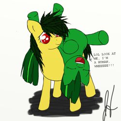 Size: 900x900 | Tagged: safe, artist:kharmatika, oc, oc only, oc:jade aurora, pony, acapulco gold, marijuana, silly, silly pony