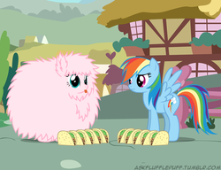 Size: 650x500 | Tagged: safe, artist:mixermike622, rainbow dash, oc, oc:fluffle puff, g4, taco