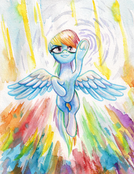 Size: 1434x1859 | Tagged: safe, artist:kaermter, rainbow dash, pegasus, pony, g4, female, solo, traditional art