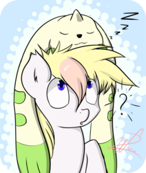 Size: 1000x1182 | Tagged: safe, artist:krucification, oc, pony, terriermon, crossover, digimon, momentai, sleeping