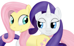 Size: 640x400 | Tagged: safe, artist:simeonleonard, fluttershy, rarity, g4, duo