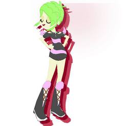 Size: 560x554 | Tagged: safe, artist:xsecretboy, cherry crash, equestria girls, g4, background human, boots, female, high heel boots, prom, rocker, shoes, solo