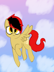 Size: 640x852 | Tagged: safe, artist:ponypuffer, oc, oc only, pegasus, pony, cute, flying, solo