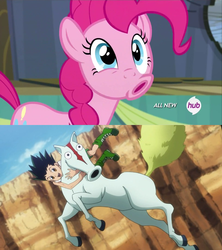 Size: 1920x2160 | Tagged: safe, screencap, pinkie pie, g4, testing testing 1-2-3, :o, bubble horse, faic, female, gon freecss, hunter x hunter, solo, wide eyes