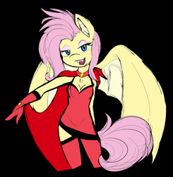 Size: 1920x1956 | Tagged: safe, artist:ambris, fluttershy, anthro, g4, breasts, cleavage, female, flattershy, flutterbat, solo
