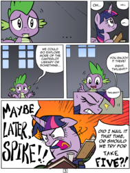 Size: 4825x6394 | Tagged: safe, artist:redapropos, spike, twilight sparkle, alicorn, pony, comic:maybe later spike, g4, absurd resolution, angry, comic, female, mare, spikeabuse, this will end in tears, twibitch sparkle, twilight sparkle (alicorn), yelling
