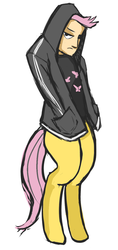 Size: 507x1077 | Tagged: safe, artist:daily, oc, oc only, oc:timber, satyr, emo, offspring, parent:fluttershy, solo