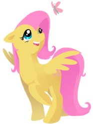 Size: 702x940 | Tagged: safe, artist:precosiouschild, fluttershy, butterfly, g4, female, solo