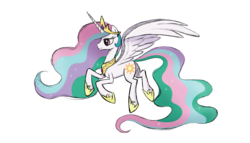 Size: 3500x2000 | Tagged: safe, artist:kzinch, princess celestia, g4, female, flying, high res, sketch, solo