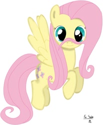 Size: 811x985 | Tagged: safe, artist:goforgold, fluttershy, g4, female, flying, moustache, solo