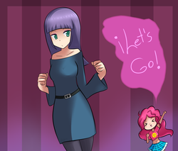 Size: 1456x1242 | Tagged: safe, artist:superalvichan, maud pie, pinkie pie, human, g4, humanized, speech bubble