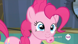 Size: 1280x720 | Tagged: safe, edit, edited screencap, screencap, pinkie pie, g4, testing testing 1-2-3, female, solo, wat