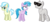 Size: 4536x2016 | Tagged: safe, artist:thecheeseburger, air way, cloudy rains, cultivar, pearly whites, earth pony, pony, unicorn, g4, leap of faith, my little pony: friendship is magic, background pony, braces, female, horn, injured, mare, mummy, orthodontic headgear, simple background, transparent background