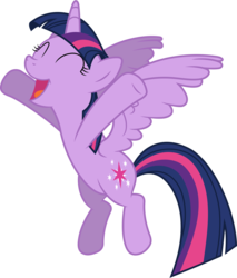 Size: 5060x5930 | Tagged: safe, artist:90sigma, twilight sparkle, alicorn, pony, g4, testing testing 1-2-3, ^^, absurd resolution, cheering, cute, cutie mark, eyes closed, female, happy, mare, open mouth, simple background, solo, spread wings, transparent background, twiabetes, twilight sparkle (alicorn), vector, wings
