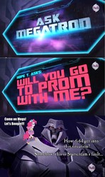 Size: 567x960 | Tagged: safe, pinkie pie, equestria girls, g4, ask megatron, hot nuts, megatron, prom, transformers, transformers prime