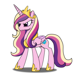 Size: 1024x1024 | Tagged: safe, artist:christiancerda, princess cadance, alicorn, pony, g4, alternate hairstyle, angry, female, mare, simple background, solo, transparent background