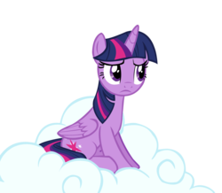 Size: 1000x873 | Tagged: safe, artist:names-tailz, twilight sparkle, alicorn, pony, g4, testing testing 1-2-3, cloud, female, frown, mare, simple background, sitting, solo, transparent background, twilight sparkle (alicorn), vector, worried